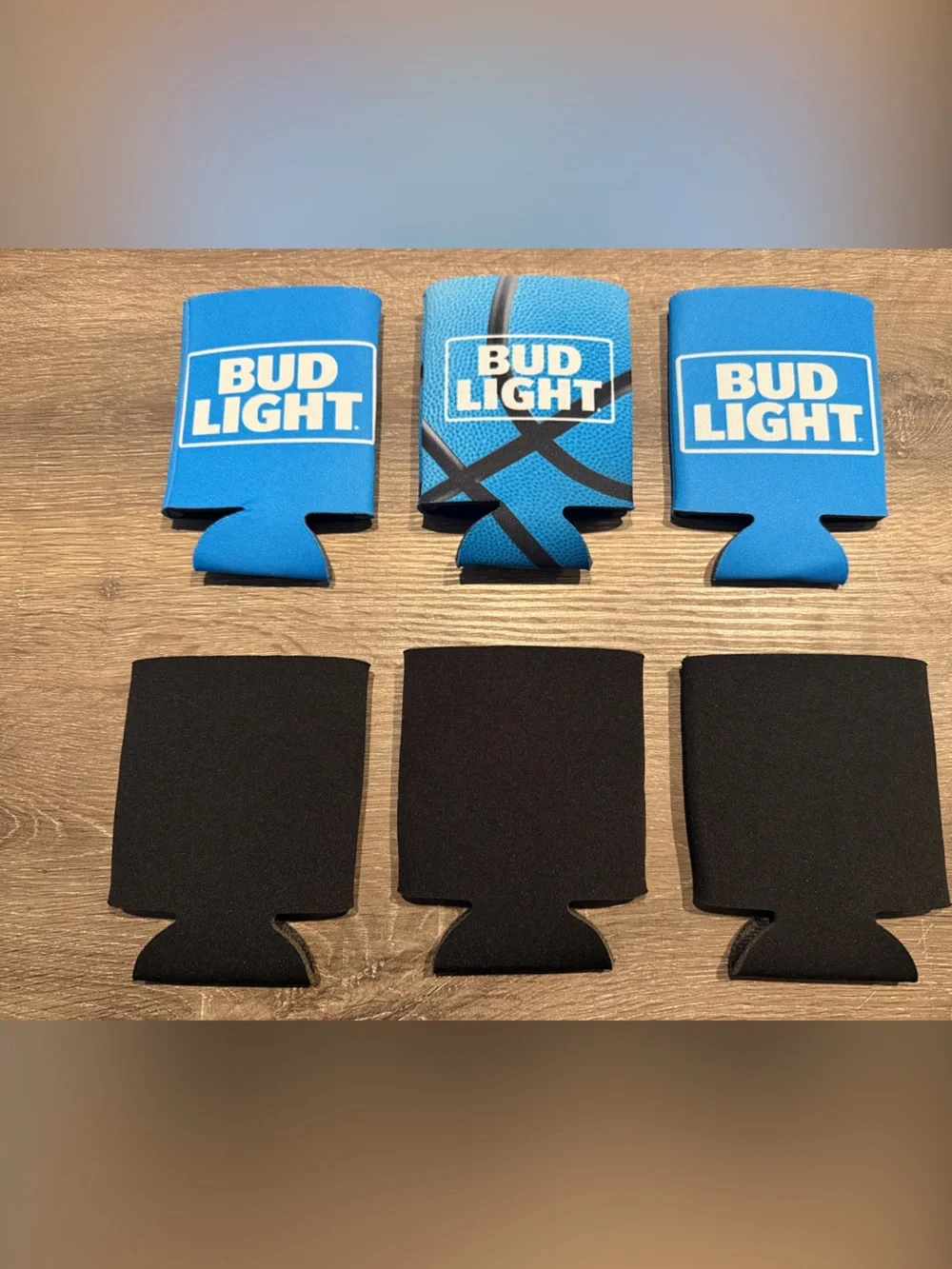 Bud Light & Jack Daniel's Can Coolers - Blue and Black Beverage Koozies (6-Pack)
